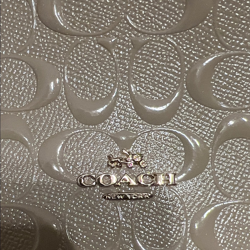 Coach Cream Embossed Satchel - Picture 8 of 11